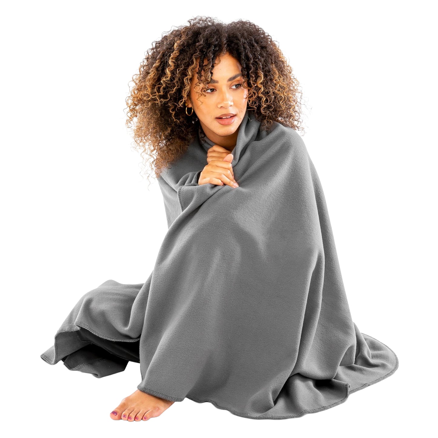 Grey - Back - Result Recycled Polartherm Fleece Blanket