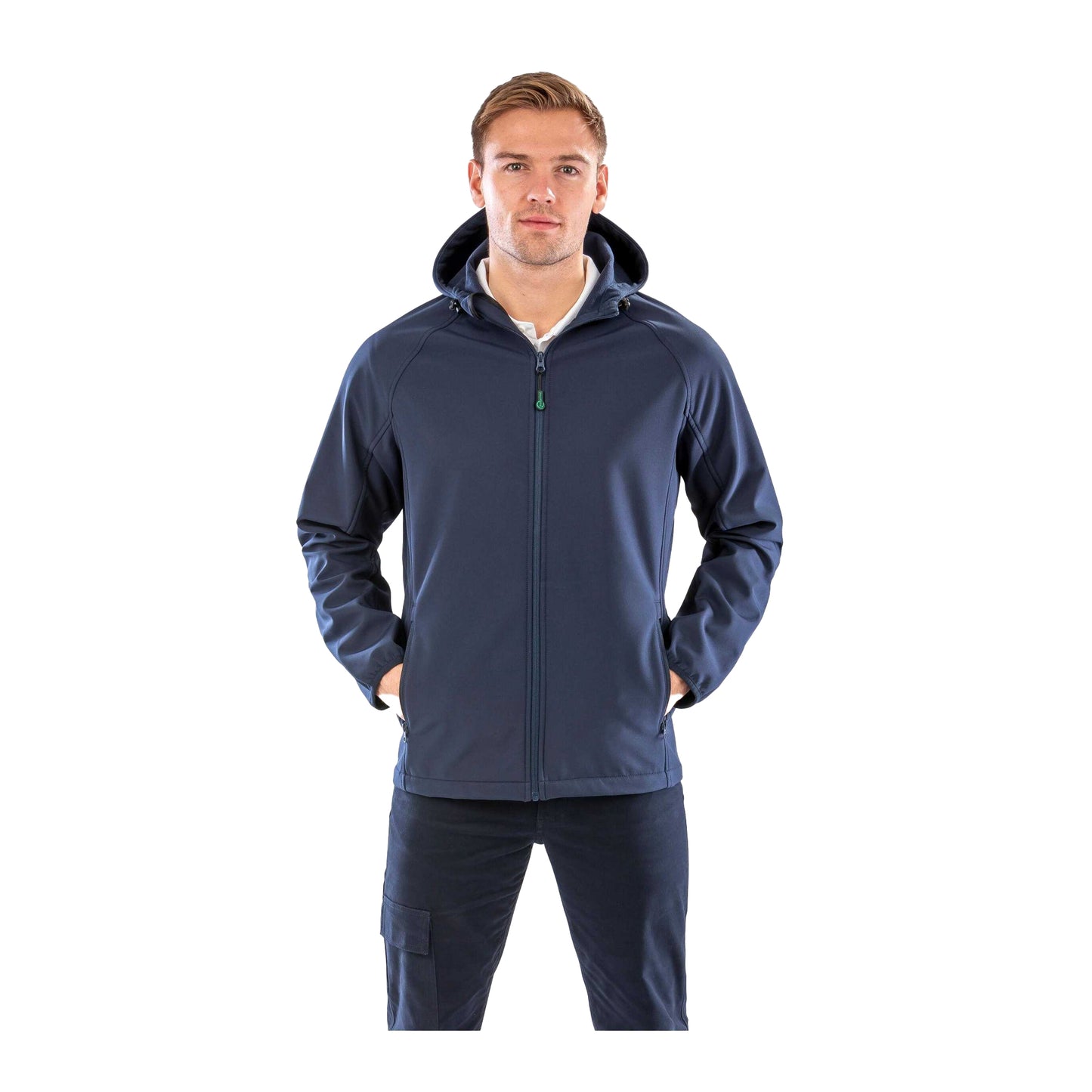 Navy - Side - Result Recycled Mens 3 Layer Printable Soft Shell Jacket