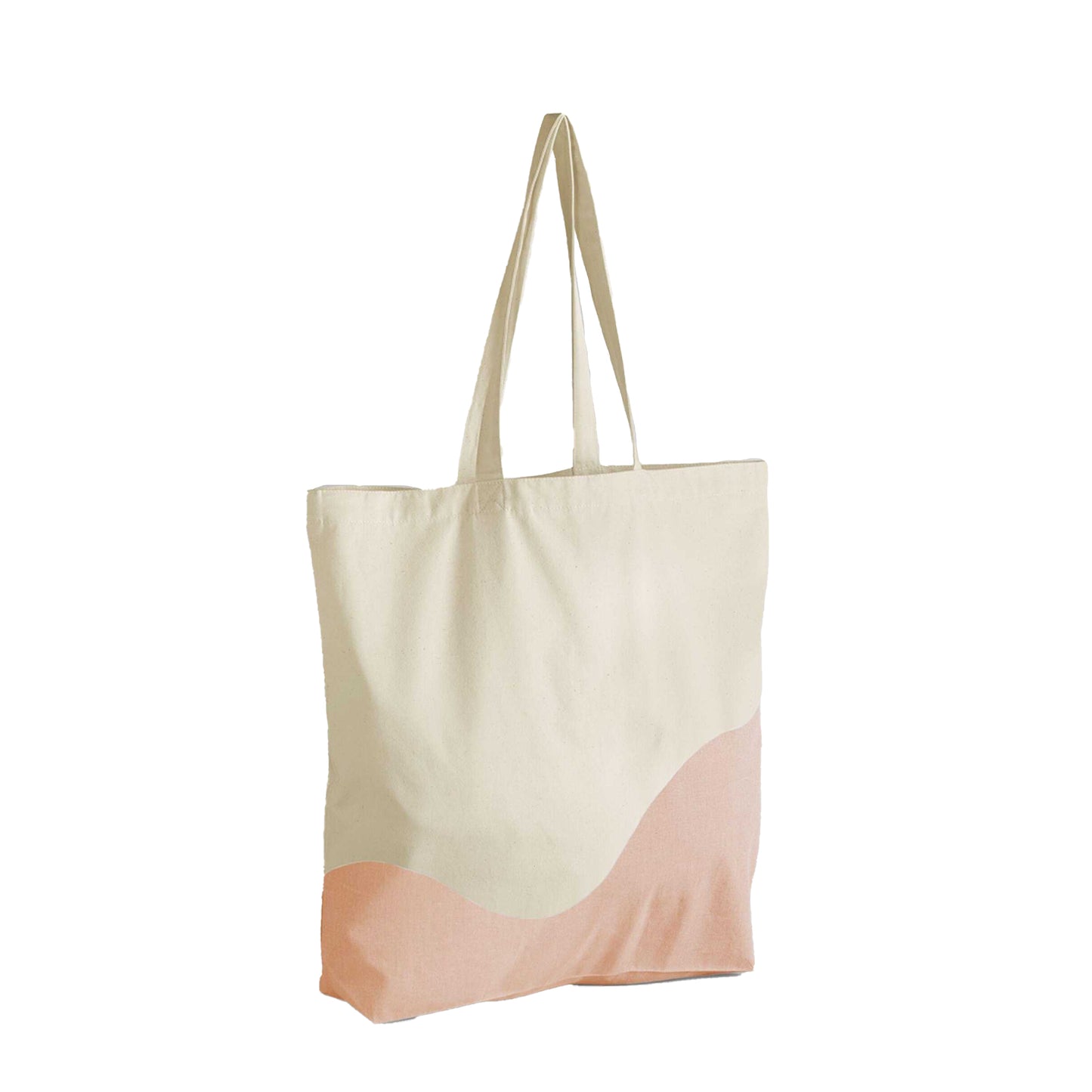 Natural-Peach - Back - Westford Mill Wave Pattern Maxi Tote Bag
