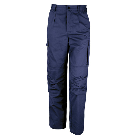 Navy - Front - WORK-GUARD by Result Mens Action Long Trousers