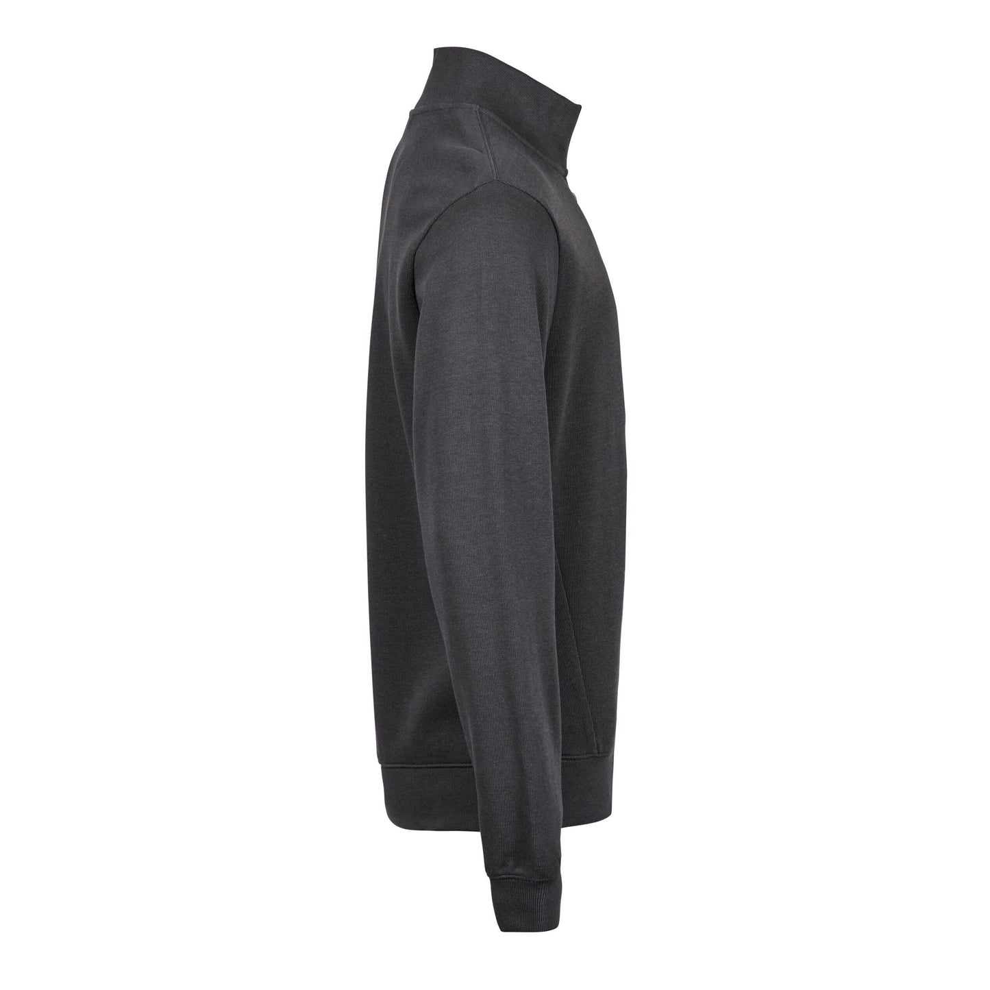 Dark Grey - Lifestyle - Tee Jays Mens Ribbed Interlock Half Zip Sweatshirt