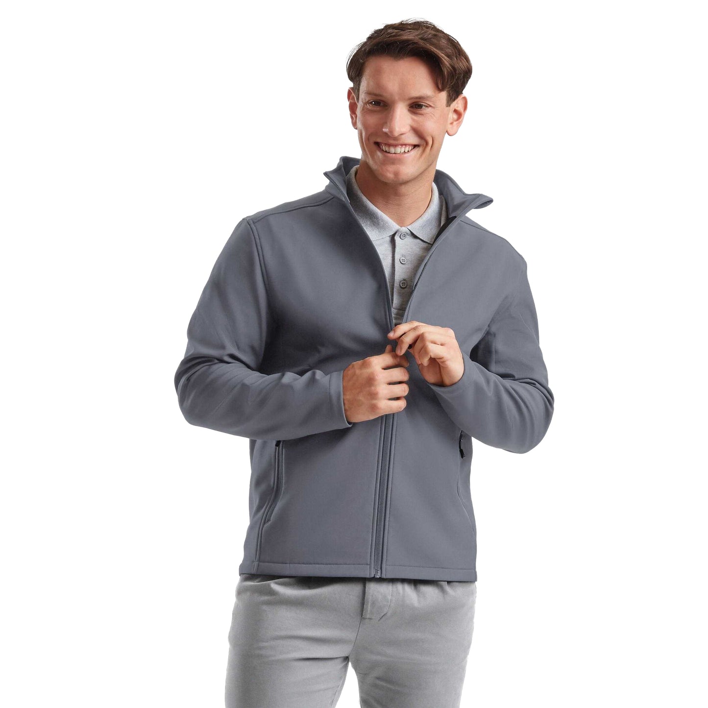 Iron Grey - Lifestyle - Russell Mens Essential Soft Shell Jacket