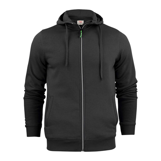 Black - Front - Printer Mens Plain Full Zip Hoodie