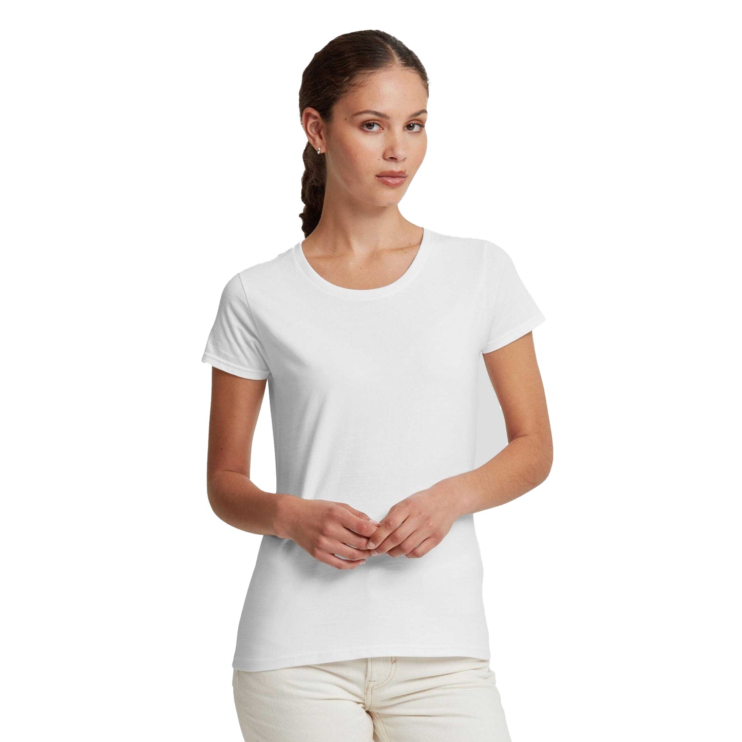 White - Lifestyle - Russell Womens-Ladies Authentic Classic T-Shirt