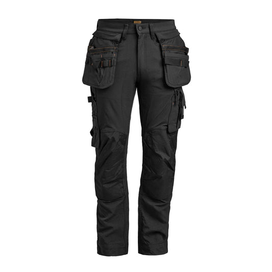 Black - Front - Jobman Mens Craftsman 4 Way Stretch Trousers