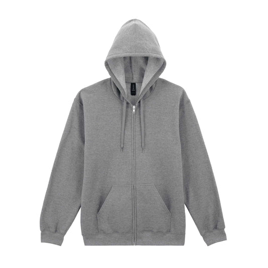 Sport Grey - Front - Gildan Unisex Adult Fleece Midweight Full Zip Hoodie