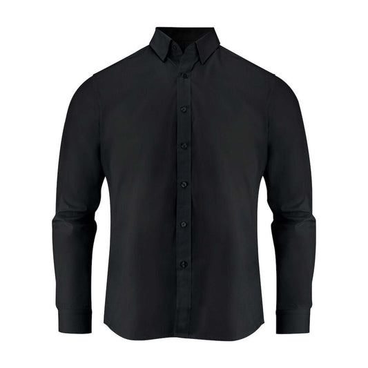 Black - Front - James Harvest Mens Acton Business Shirt