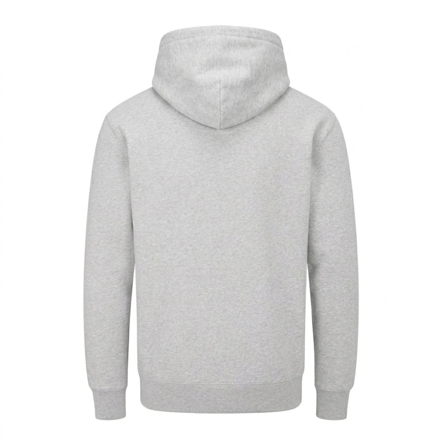 Heather Grey Melange - Back - Mantis Unisex Adult Essential Organic Drawstring Hoodie