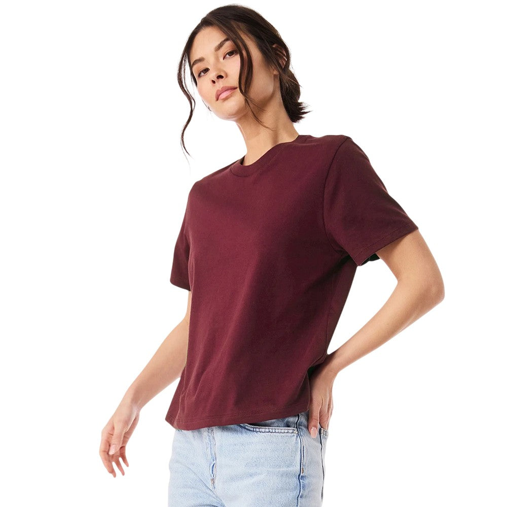 Maroon - Pack Shot - Bella + Canvas Womens-Ladies Heavyweight Boxy T-Shirt