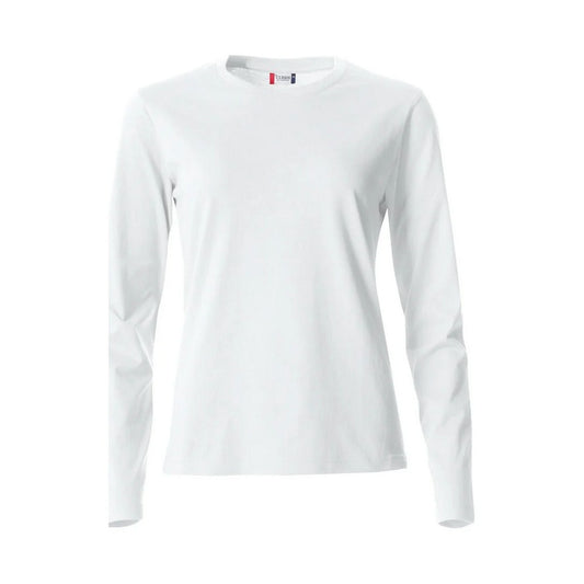 White - Front - Clique Womens-Ladies Basic Long-Sleeved T-Shirt
