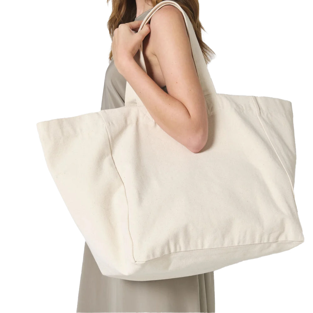 Natural - Side - Westford Mill Striped Oversized Tote Bag