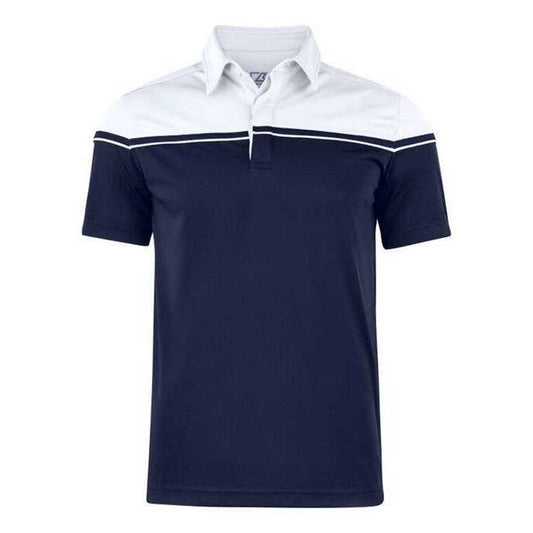Dark Navy-White - Front - Cutter & Buck Mens Seabeck Colour Block Polo Shirt