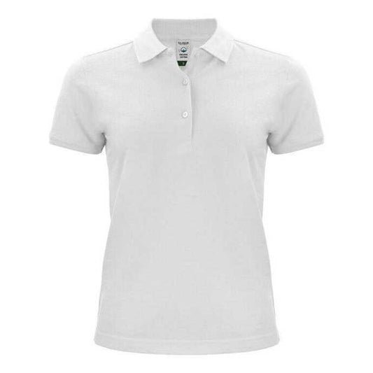 White - Front - Clique Womens-Ladies Classic Organic Cotton Polo Shirt