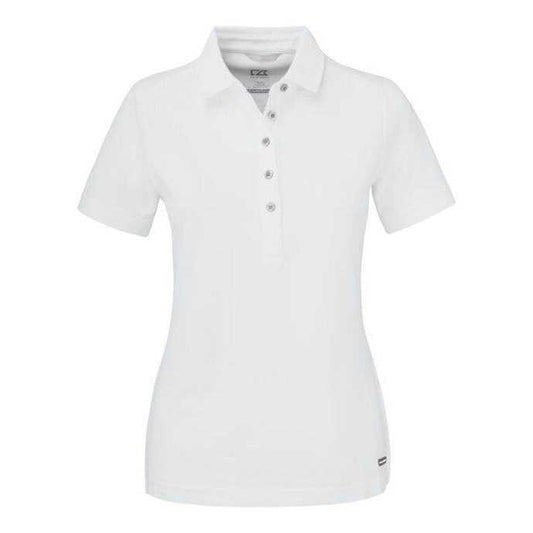 White - Front - Cutter & Buck Womens-Ladies Advantage Polo Shirt