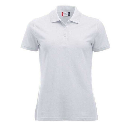 White - Front - Clique Womens-Ladies Manhattan Polo Shirt