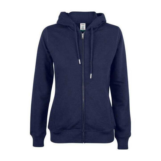 Dark Navy - Front - Clique Womens-Ladies Premium Organic Cotton Full Zip Hoodie