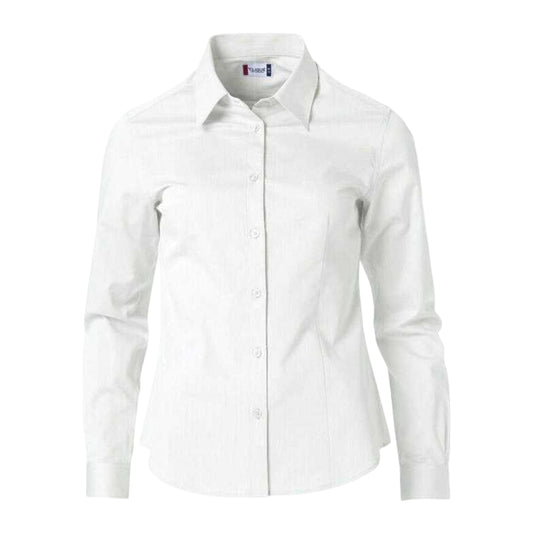 White - Front - Clique Womens-Ladies Clare Fitted Shirt