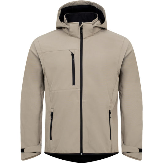 Sand - Front - Clique Unisex Adult Classic 2 in 1 Zip-off Sleeves Soft Shell Jacket