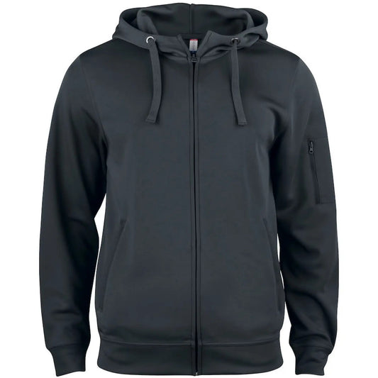 Black - Front - Clique Mens Basic Active Full Zip Hoodie