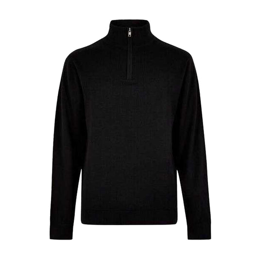 Black - Front - Kustom Kit Mens Arundel Quarter Zip Sweater Top