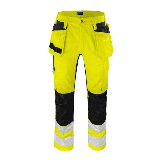 Yellow-Black - Front - Projob Mens 6570 Stretch Work Trousers