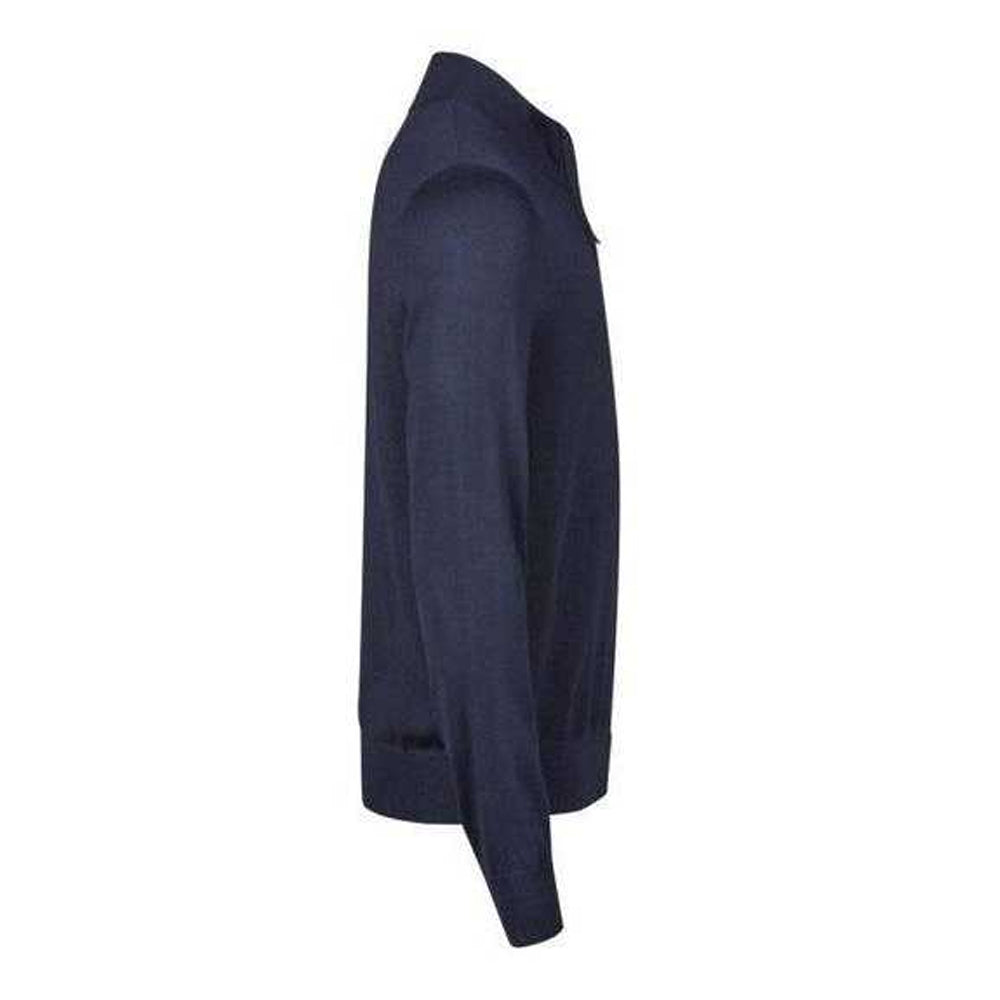 Navy - Lifestyle - Tee Jays Mens Knitted Full Zip Tailored Cardigan