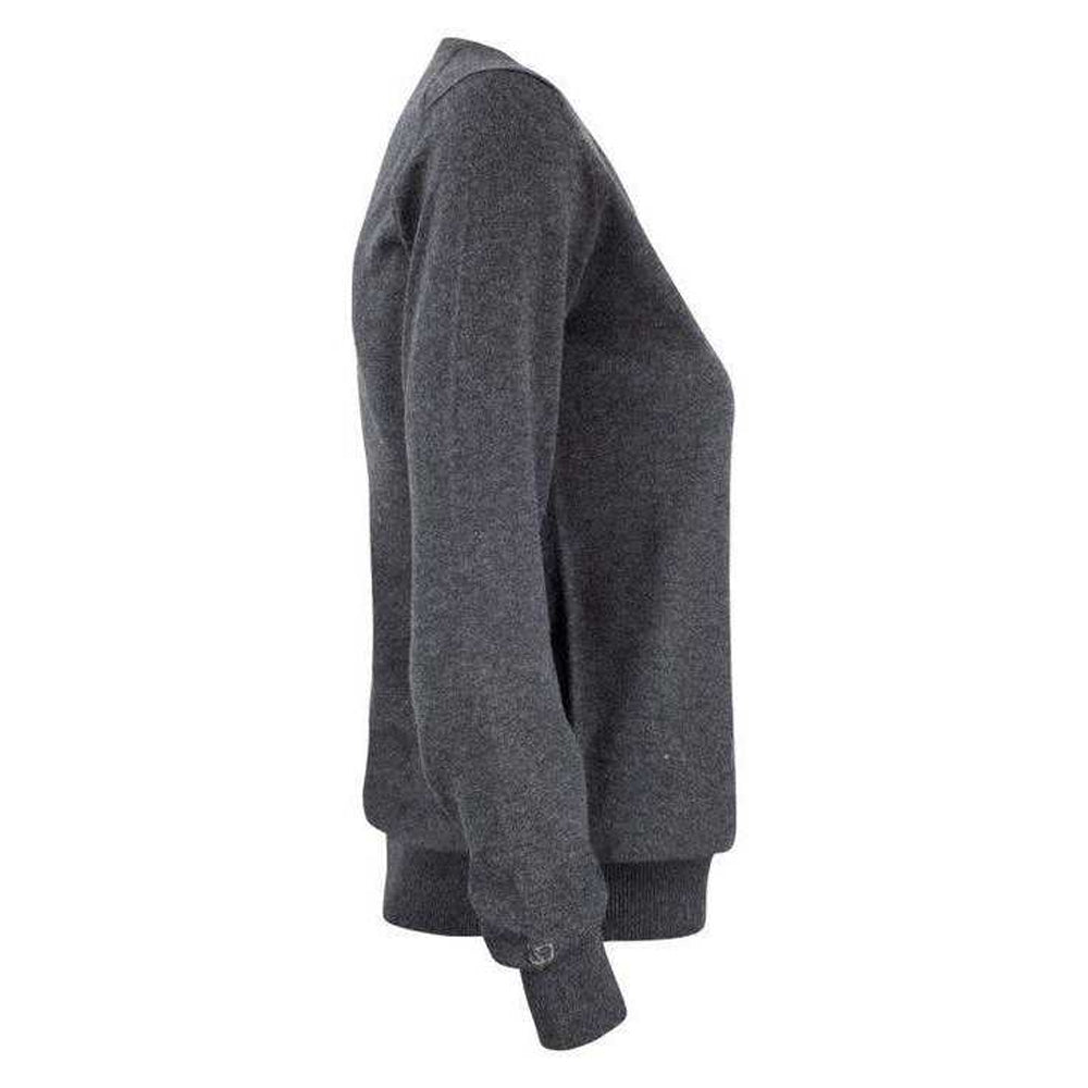 Anthracite Melange - Lifestyle - Cutter & Buck Womens-Ladies Oakville Knitted Sweatshirt