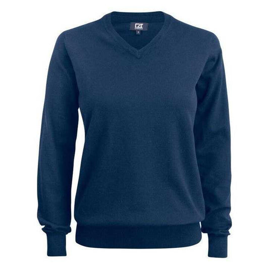 Dark Navy - Front - Cutter & Buck Womens-Ladies Oakville Knitted Sweatshirt