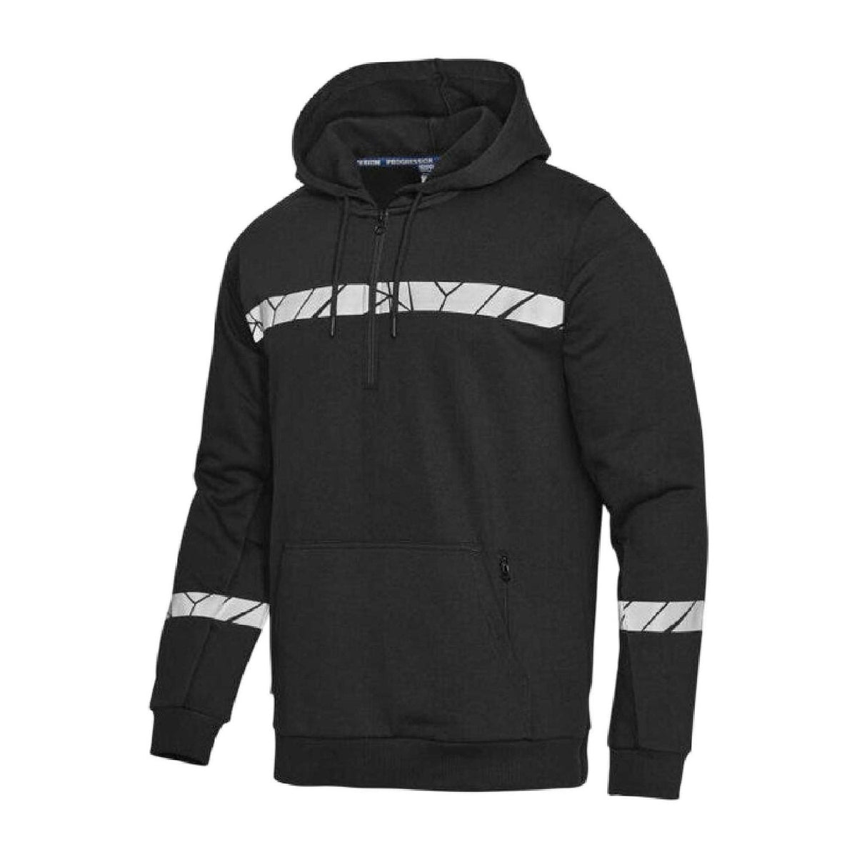 Black - Pack Shot - Projob Mens Progression 7104 Half Zip Hoodie
