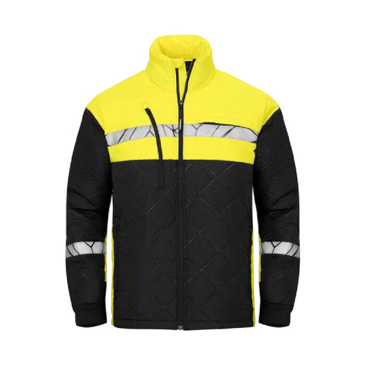 Black-Yellow - Front - Projob Mens Progression 7404 Jacket