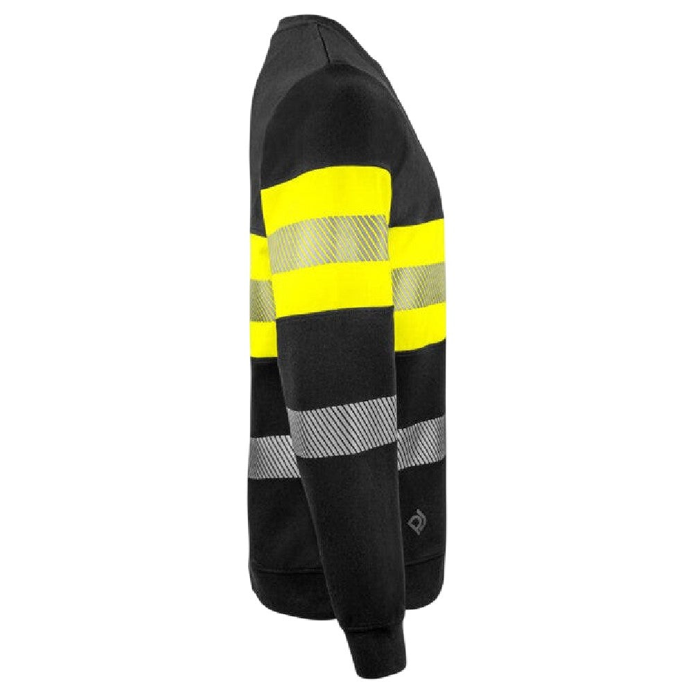 Yellow-Black - Lifestyle - Projob Mens 6129 Striped Class 1 Sweatshirt