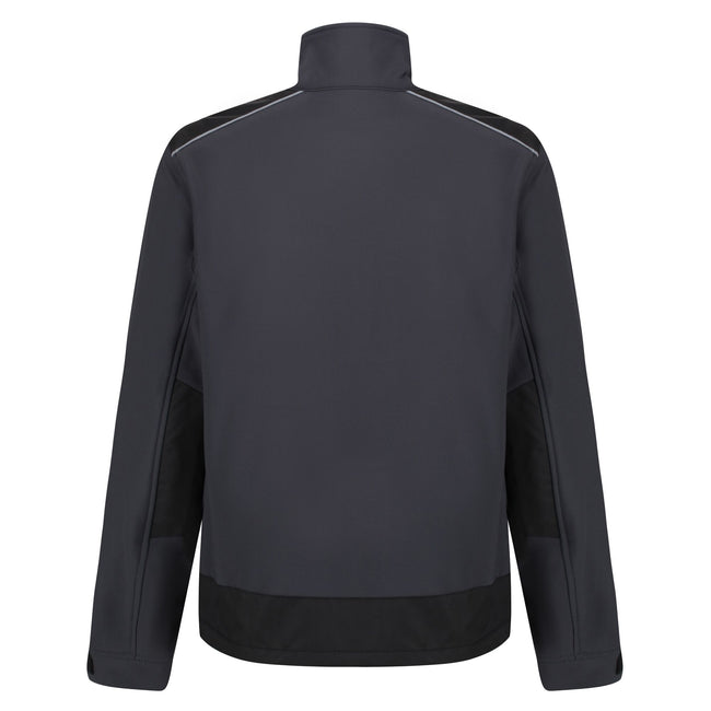Seal Grey-Black - Back - Regatta Mens Sandstorm Workwear Softshell Jacket