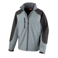 Grey-Black - Front - Result Mens Ice Fell Hooded Softshell Breathable Waterproof Jacket (345 GSM)