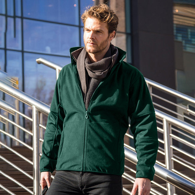 Forest Green - Back - Result Mens Osaka TECH Performance Combined Pile Softshell Waterproof Windproof Jacket