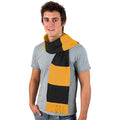 Black-Gold - Back - Result Mens Heavy Knit Thermal Winter Scarf