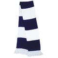 White-Navy - Front - Result Mens Heavy Knit Thermal Winter Scarf