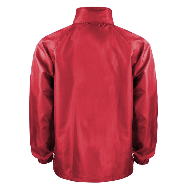 Red - Back - Result Mens Core Adult Windcheater Water Repellent Windproof Jacket