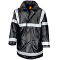 Black - Front - Result Mens Work-Guard Workwear Management Coat