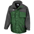 Bottle Green-Black - Front - Result Mens Workwear Heavy Duty Water Repellent Windproof Combo Coat