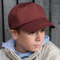 Burgundy - Back - Result Unisex Childrens-Kids Plain Basebll Cap