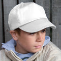 White - Back - Result Unisex Childrens-Kids Plain Basebll Cap