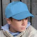 Sky Blue - Back - Result Unisex Childrens-Kids Plain Basebll Cap