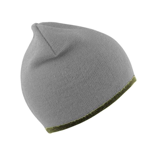 Grey-Black - Side - Result Unisex Reversible Fashion Fit Winter Beanie Hat