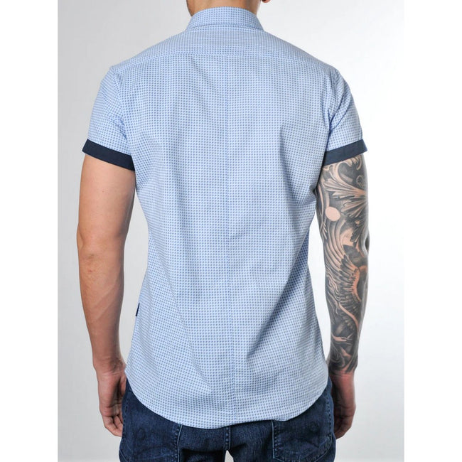 Sky Blue - Back - Bewley & Ritch Mens Nebula Geometric Shirt