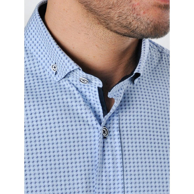 Sky Blue - Side - Bewley & Ritch Mens Nebula Geometric Shirt