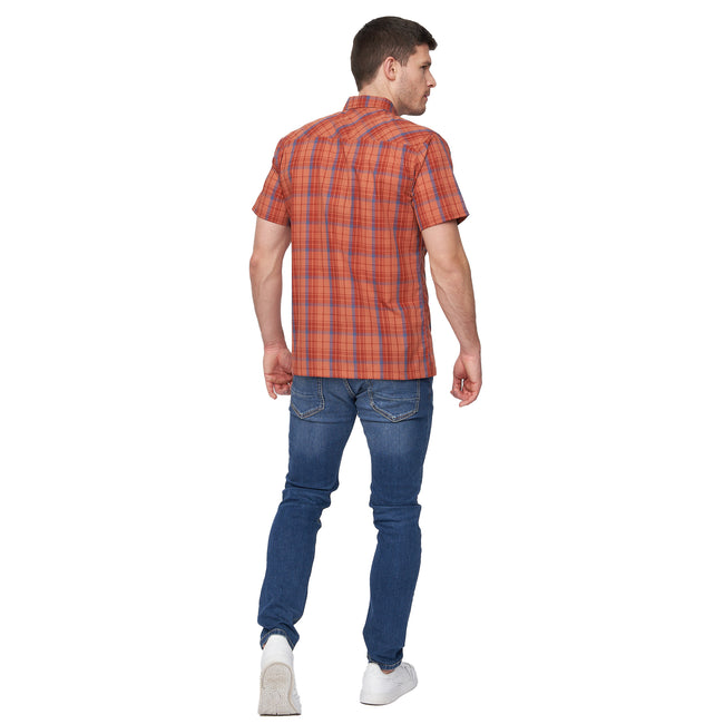 Red - Back - Duck and Cover Mens Femington Checked Shirt