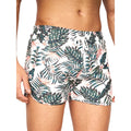 Off White-Floral - Front - Crosshatch Mens Rainforest Swim Shorts