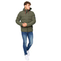 Olive - Lifestyle - Crosshatch Mens Kampleys Embossed Padded Jacket