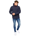 Navy - Lifestyle - Crosshatch Mens Kampleys Embossed Padded Jacket