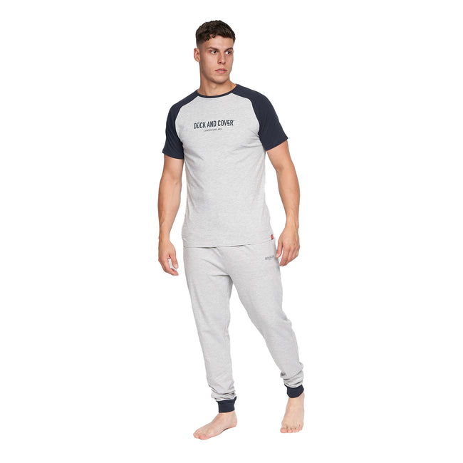 Grey Marl - Front - Duck and Cover Mens Vianney Pyjama Set